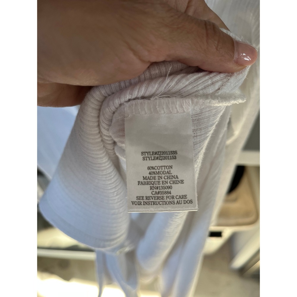 Z Supply White Ribbed Longline Cardigan Duster Button Front Boho Minimalist M - Picture 3 of 5
